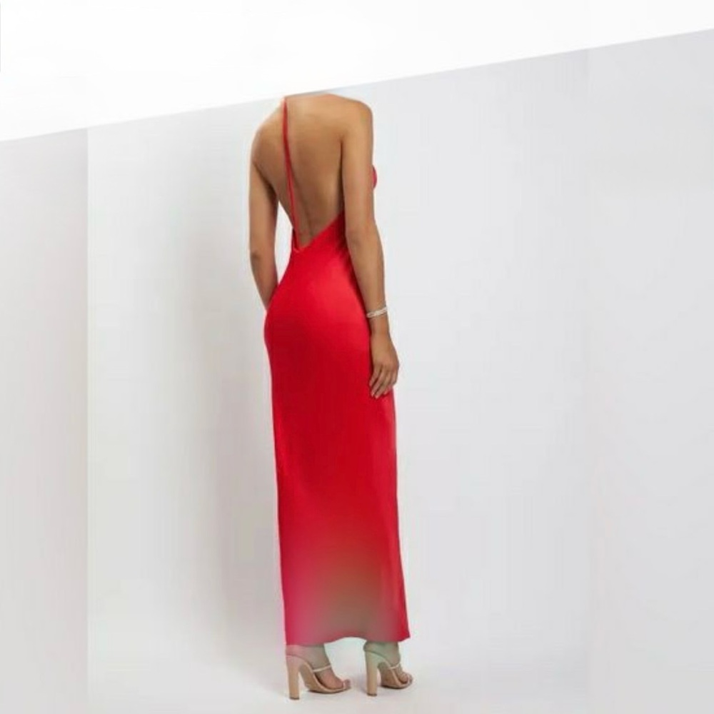 Meshki Freya Red Backless Maxi Dress